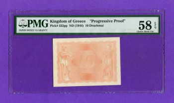 10 Δρχ (9-1-1944) color proof of face ΠΙΣΤΟΠΟΙΗΜΕΝΟ about UNC!!