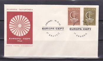 GREECE EUROPA CEPT 1966 FDC