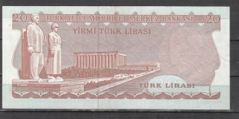 Turkey 20 Lira 1970 Pick 187b