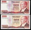 Turkey L 1970 ( 1988 & 1995 ) -2 X 20000 Lira - P201 & P202 - Unc