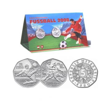 Austria 2008 5€ Football Silver BU