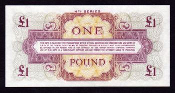 British Armed Forces One Pound £1 Fourth Series (K2) P:M36 UNC