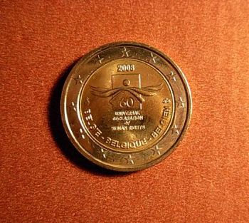 Belgium 2 euro 2008 CC   60th anniversary of the Universal Declaration of Human Rights