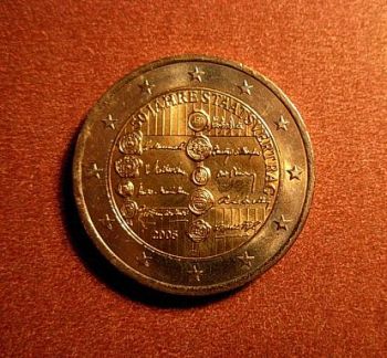 Austria 2 euro 2005 CC  50th anniversary of the Austrian State Treaty