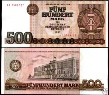 Germany Democratic Republic 500 Mark 1985 P-33 UNC.