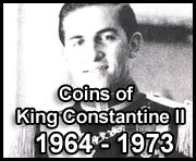 coins of king constantine II 1964 - 1973