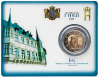 luxembourg 2 euro commemoratve coincard 2010