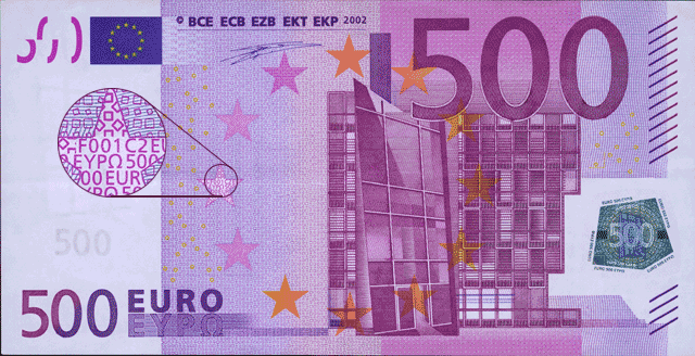 Front 500 Euro Banknote