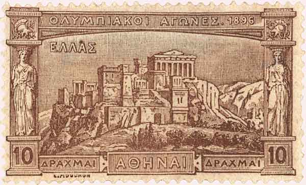 olympic games 1896 stamps -  10 drachmas