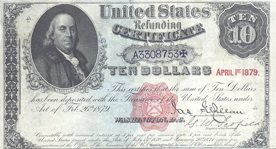 us banknotes - ten dollars