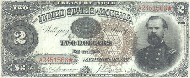 us banknotes - two dollars